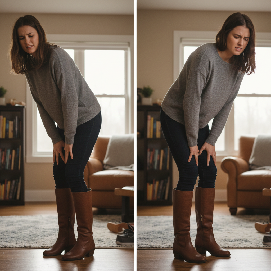 Knee High Boots For Women Wide Calf Suede Plush And Warm Women'S Long Boots Fashionable And Casual Thick Heel Shoes For Woman