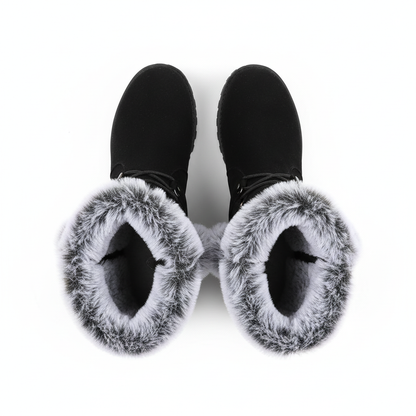 Knee High Boots For Women Wide Calf Suede Plush And Warm Women'S Long Boots Fashionable And Casual Thick Heel Shoes For Woman